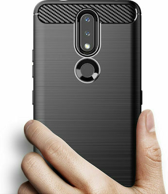 Hurtel Carbon Silicone Back Cover Black (Nokia 2.4)