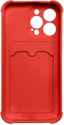 Hurtel Card Armor Silicone Back Cover Durable Red (iPhone 12 / 12 Pro)