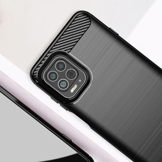 Hurtel Carbon Back Cover Σιλικόνης Μαύρο (Moto G100 / Edge S)