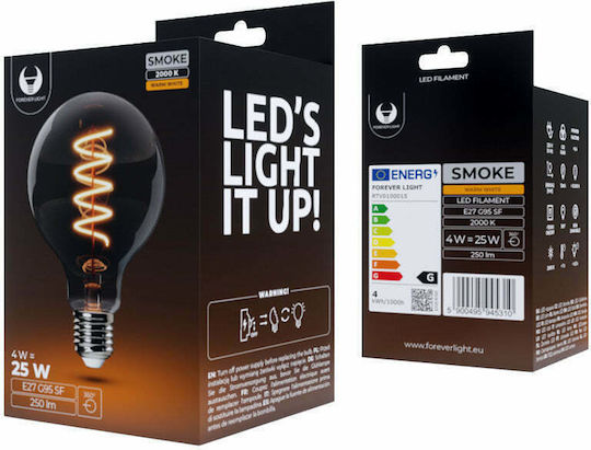 Forever Light LED Bulb 4W for Socket E27 and Shape G95 Warm White 250lm
