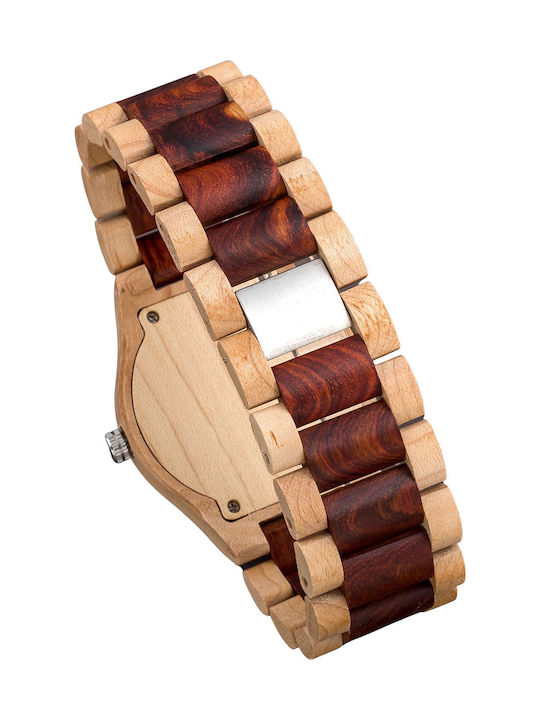 Bewell Notus Watch Battery with Wooden Bracelet