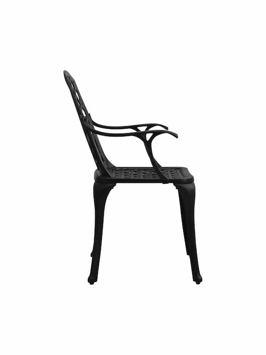 Garten- und Outdoor-Möbelsets 3 Stück Schwarz mit Sonnenschirmhalter