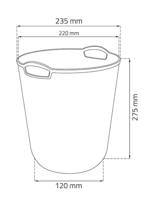 Curver Kunststoff Büroabfallbehälter Knit 7Es Braun 23.5x23.5x27.5cm