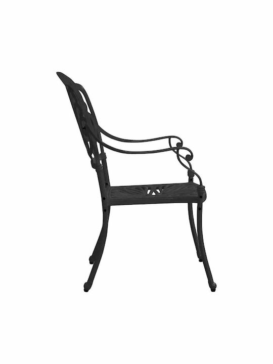 Dining Room Set for Small Outdoor Spaces 3 Pieces Black with Umbrella Holder