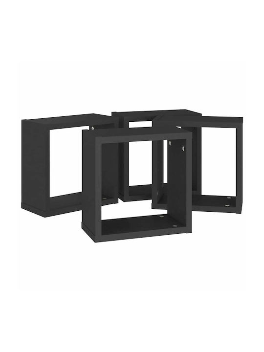 Regale Wand Black Velvet-Black Metal 4Stück 30x15x30cm