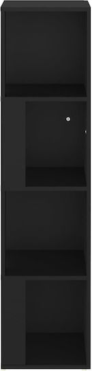 Corner Bookcase Black 33x33x132cm