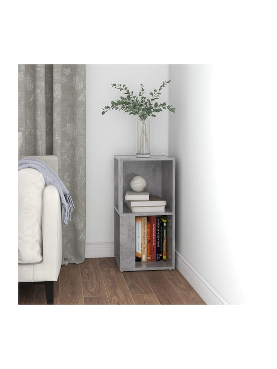 Γωνιακή Βιβλιοθήκη Γκρι Σκυροδέματος 33x33x67εκ.