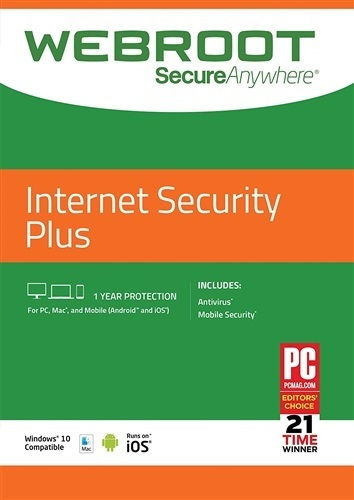 Webroot SecureAnywhere Internet Security Plus für 1 Gerät und 1 Jahr Nutzung (Elektronische Lizenz)