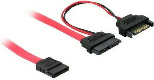 DeLock 13-Pin SATA III - 7-Pin SATA III Cable 50cm Κόκκινο (84418)