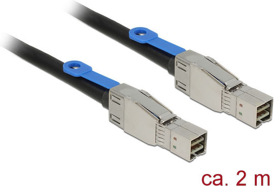 DeLock Mini SAS - Mini SAS Cable 2m Μαύρο (83395)
