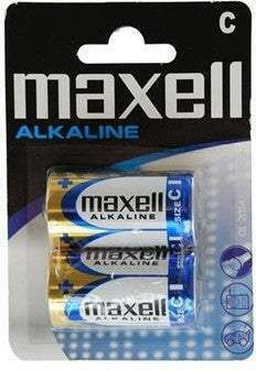 Maxell 2 Pack Alkaline Batteries C 1.5V