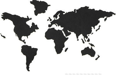 Navaris Cork Notice Board World Map Shape with Black Pins 102x50cm