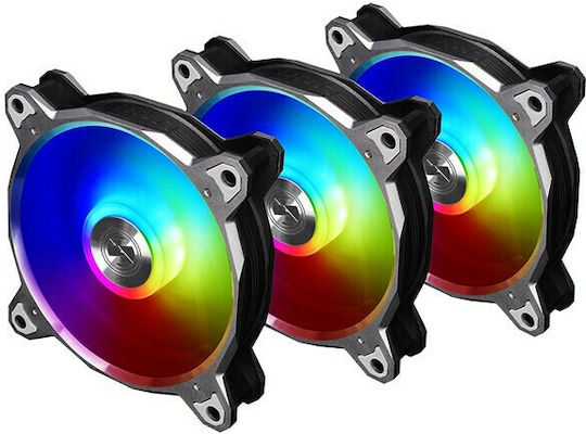 Lian Li Bora Case Fan 120mm (2050rpm / 57.2cfm) with RGB Lighting and 4-Pin PWM Connection 3pcs Bora Silver