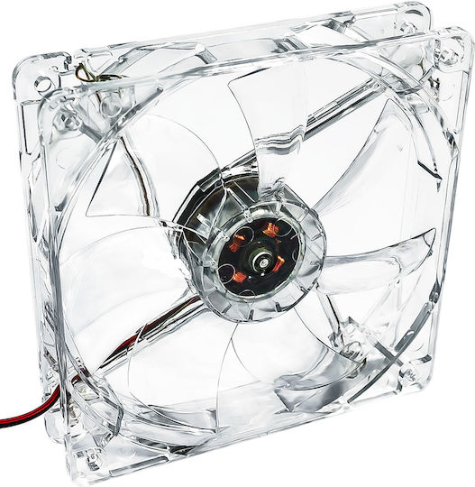 Akyga AW-12A-BR Case Fan 120mm 1000rpm 38.84cfm With Red Lighting And 3-Pin Red Connection