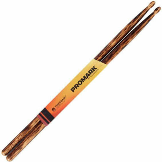 Promark Hickory Палчици Барабани TXW Classic Fire Grain 7A с Форма на Връх Овален в Кафяв Цвят