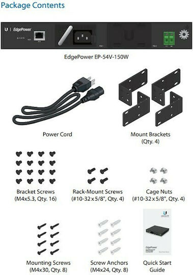 Ubiquiti Edgepower EP-54V-150W Power Supply 1pcs