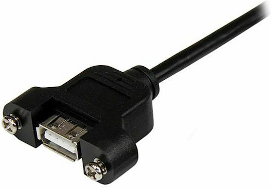 StarTech USB 2.0 Panel Mount USB-A male - USB-A male Μαύρο 0.3m (USBPNLAFAM1)
