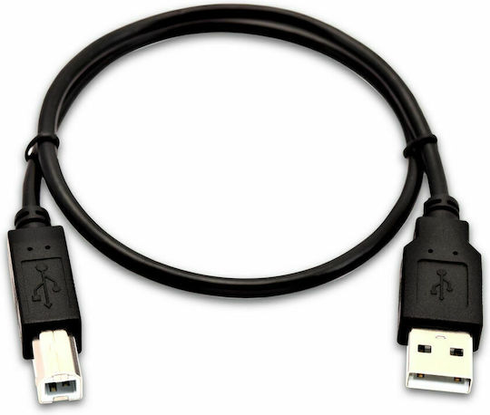 V7 USB 2.0 Cable USB-A male - USB-B male Μαύρο 0.5m (V7USB2AB-50C-1E)