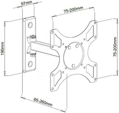 DMP LCD2901 Wall TV Mount with Arm up to 37" and 25kg