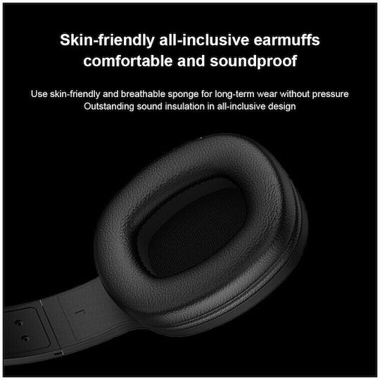 WK M8 Ασύρματα Bluetooth Over Ear Ακουστικά με Ραδιόφωνο με 4 ώρες Λειτουργίας Μαύρα