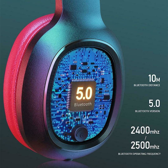 WK M8 Ασύρματα Bluetooth Over Ear Ακουστικά με Ραδιόφωνο με 4 ώρες Λειτουργίας Μαύρα