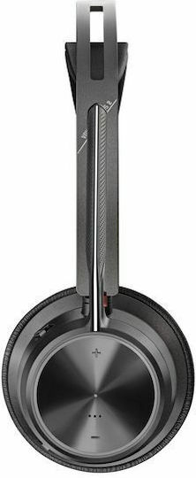Poly Voyager Focus 2 UC Ασύρματα On Ear Multimedia Ακουστικά με μικρόφωνο και σύνδεση Bluetooth / USB-A