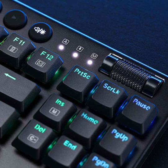 Redragon K621 Horus Gaming Μηχανικό Πληκτρολόγιο Tenkeyless με Custom Red διακόπτες και RGB φωτισμό (Αγγλικό US)
