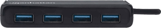 Manhattan IUSB3-HUB4M USB 3.2 Hub with 4 Ports with USB-A Connection