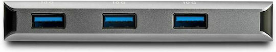 StarTech USB Хъб с 3 Порта USB 3.0 с USB-C Връзка Сребрист