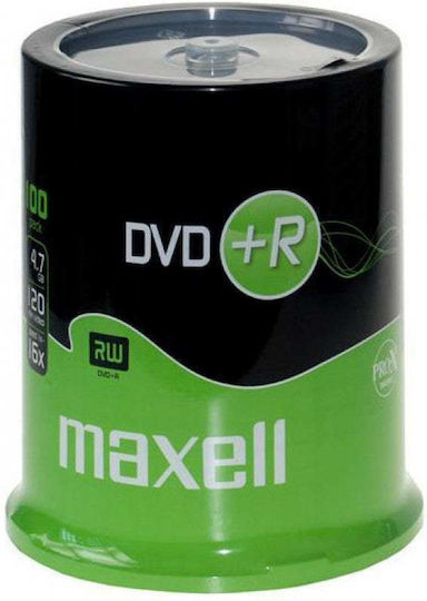 Maxell Beschreibbare DVD+R 16x 4.7GB Kuchenbox 100Stück