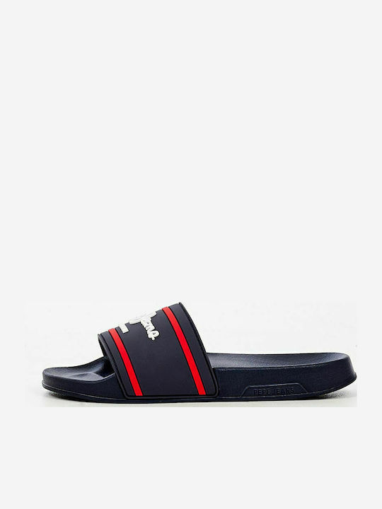 Kids' Slides Navy Blue Slider Logo Boys