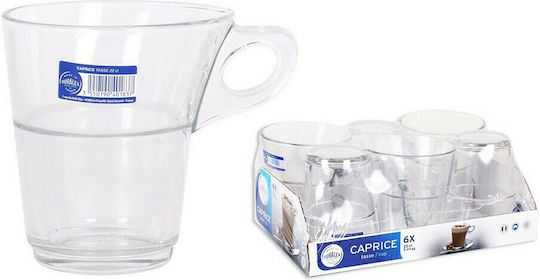 Homestyle Caprice Κούπα Γυάλινη Διάφανη 220ml 6τμχ