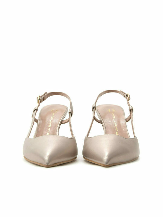 Mourtzi Leather Beige Heels