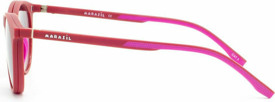 Marasil Kindlich Kunststoff Brillenrahmen mit Clip On Rot 561 C3