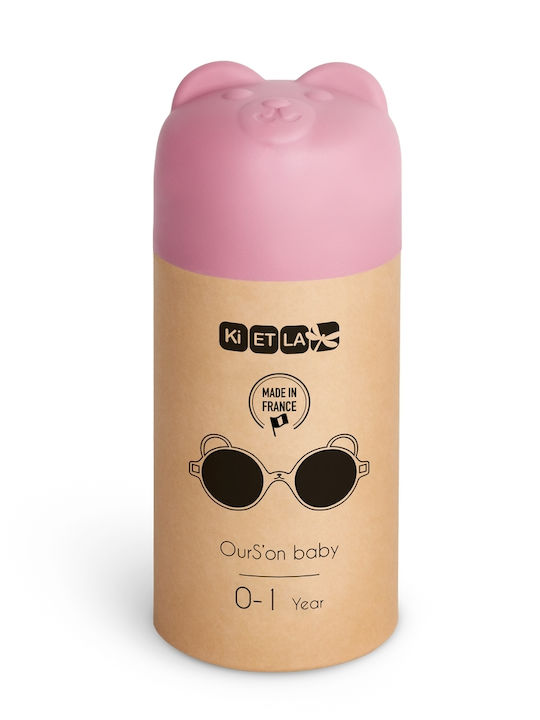 KiETLA Ourson Unbreakable Kids Sunglasses with Mirror Lens Light Pink for 2-4 Years