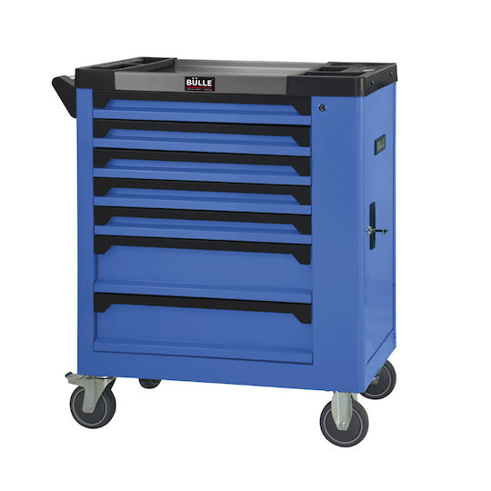 Bulle Wheeled Metallic Tool Carrier with 7 Drawers and Cabinet W75.6xD46xH97.5cm