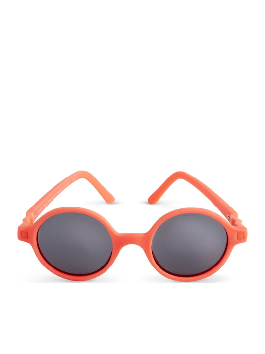 KiETLA Rozz Unbreakable Round Kids Sunglasses with Polarized Mirror Lens Fluo Orange for 4-6 Years