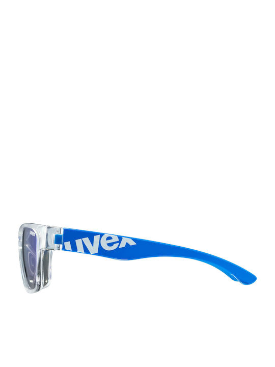 Uvex Sportstyle 508 Clear Blue Τετράγωνα Παιδικά Γυαλιά Ηλίου με Καθρέφτη Φακό Διάφανα