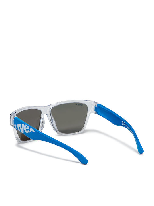 Uvex Sportstyle 508 Clear Blue Τετράγωνα Παιδικά Γυαλιά Ηλίου με Καθρέφτη Φακό Διάφανα
