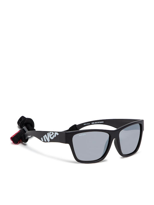 Uvex Sportstyle 508 Negru Mat Pătrate Ochelari De Soare Pentru Copii Cu Lentilă Oglindă Neagră