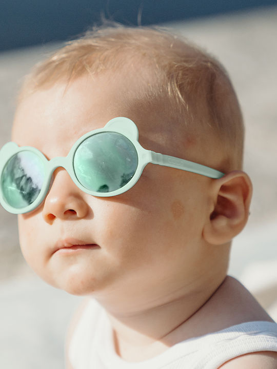 KiETLA Ourson Unbreakable Kids Sunglasses with Mirror Lens Almond Green for 2-4 Years