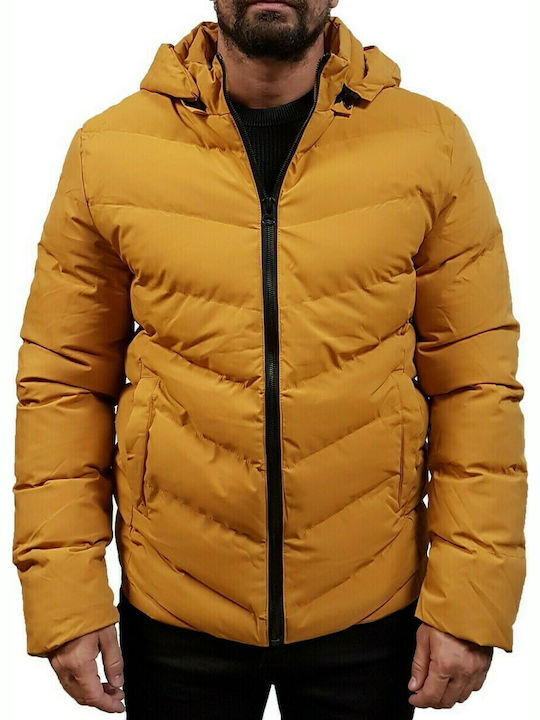 Biston Men's Winter Puffer Jacket Ochre