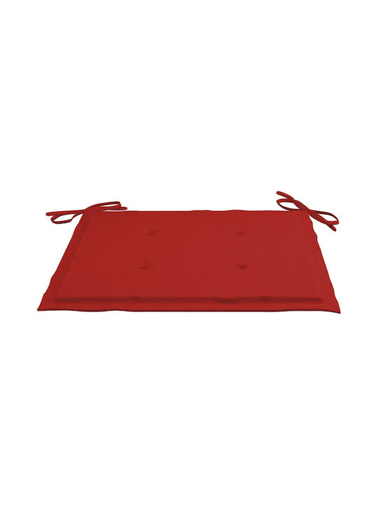 Scaun de exterior Lemn cu pernă Teak / Κόκκινο 4buc 60x56x85cm