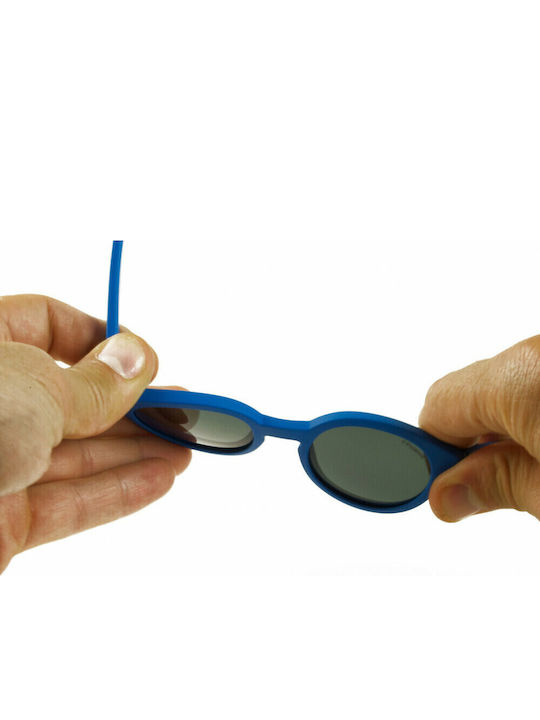 Polaroid Unbreakable Oval Kids Sunglasses with Polarized Mirror Blue Lens