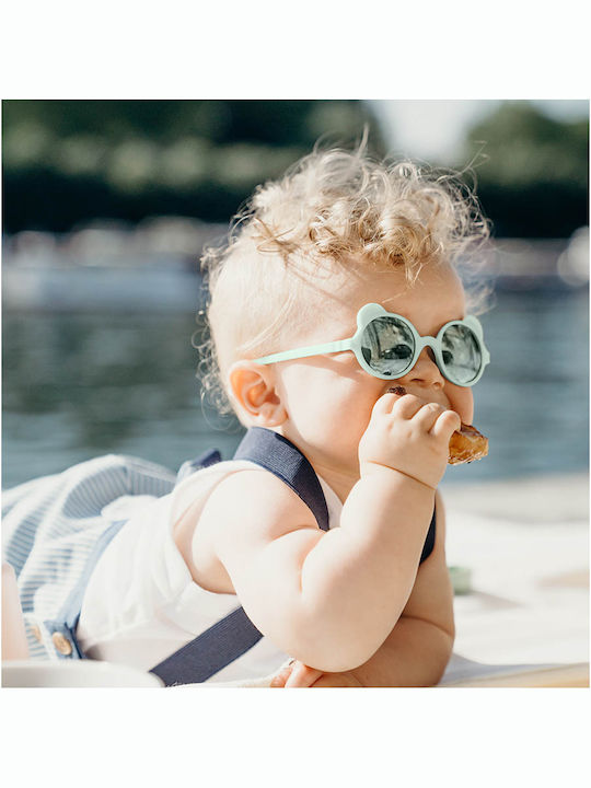 KiETLA Ourson Unbreakable Baby Sunglasses with Mirror Lens Almond Green for 1-2 Years