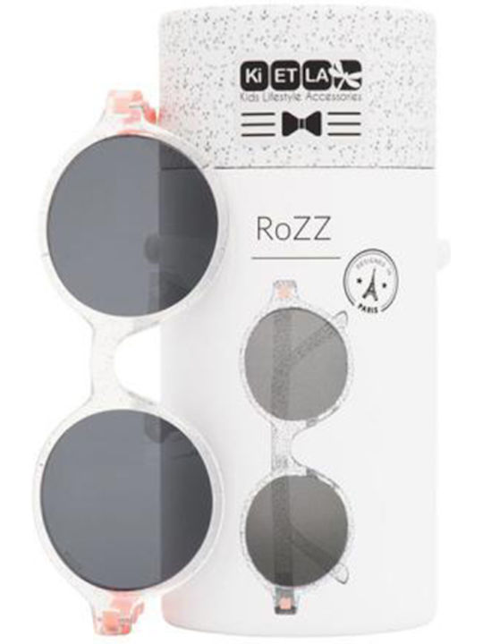 KiETLA Rozz Unbreakable Round Kids Sunglasses with Polarized Glitter Lens for 4-6 Years