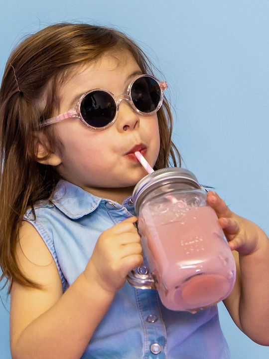 KiETLA Rozz Unbreakable Round Kids Sunglasses with Polarized Glitter Lens for 4-6 Years