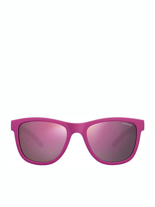 Polaroid Unbreakable Square Kids Sunglasses with Polarized Mirror Lens Pink