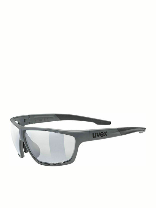 Uvex Sportstyle 706 Men's Sunglasses with Gray Plastic Frame and Transparent Mirror Lens s5320055501