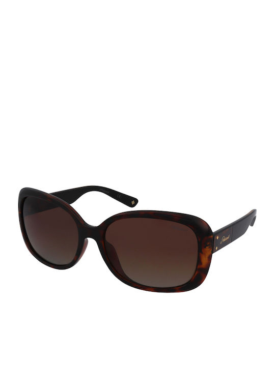 Polaroid Women's Sunglasses with Brown Tartaruga Plastic Frame and Brown Polarized Lens